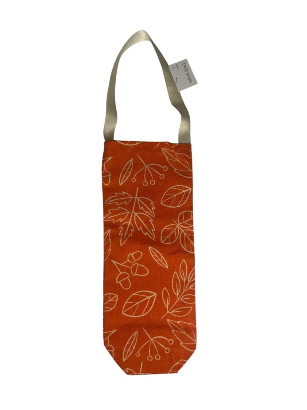 Wine Bag Orange Leaf Pattern Fall Strap Tote Carrybag